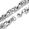 201 Stainless Steel Rope Chain Bracelet BJEW-S057-77-3