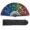 Glitter Plastic & Oxford Cloth Fan with Fan Bags AJEW-WH20022-89B-7