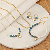 Natural Apatite Beads Necklaces & Bracelets & Earrings Set WG83612-01-1