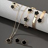 Flower Alloy Acrylic Cuff Bangles & Link Bracelets & Stud Earrings & Pendant Necklaces & Rings WG72368-01-1