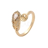 Brass Micro Pave Cubic Zirconia Cuff Ring Setting KK-A244-01G-G-1