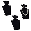 Velvet and Cardboard Side Face Profile Necklace Displays CON-WH0105-09-1