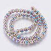 Electroplated Non-magnetic Synthetic Hematite Bead Strand X-G-E495-04F-2