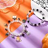 2Pcs Spray Painted Crackle Glass Round Beads Stretch Bracelets BJEW-JB12484-01-2