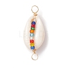 Natural Shell Connector Charms PALLOY-JF02694-3