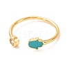 Hamsa Hand /Hand of Miriam Golden Cuff Rings for Women KK-G404-14-2