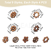 36Pcs 9 Style Walnut Wood Stud Earring Findings MAK-UN0001-43-4