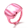 Brass Rectangle Signet Adjustable Ring for Women RJEW-G254-01C-3