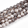 Transparent Baking Paint Glass Beads Strands DGLA-N009-8mm-08-2