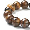 Natural Tiger Eye Beaded Stretch Bracelets BJEW-A117-E-29-3