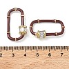 Oval Brass Micro Pave Clear Cubic Zirconia Locking Carabiner KK-H256-01G-02-3