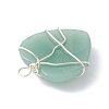 Natural Green Aventurine Copper Wire Wrapped Pendants PALLOY-JF02148-03-2