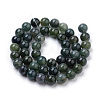 Natural Moss Agate Beads Strands G-S259-18-6mm-2