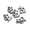 Gunmetal Plated Alloy Letter Pendants PALLOY-P097-03-E-2