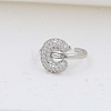 Brass Micro Pave Clear Cubic Zirconia Cuff Rings FS-WG17FF6-03-1