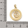 Brass Micro Pave Clear Cubic Zirconia with White Enamel Pendants CU-CBAA556-08B-3