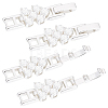 6Pcs Rack Plating Brass Micro Pave Clear Cubic Zirconia Fold Over Clasps KK-BBC0014-96-1