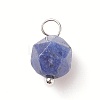 Faceted Natural Sodalite Star Cut Round Charms PALLOY-JF01694-02-S-1