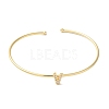 Rack Plating Brass Micro Pave Clear Cubic Zirconia Letter Open Cuff Bangles BJEW-A018-01G-V-2