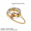 304 Stainless Steel Micro Pave Cubic Zirconia Finger Rings WG33409-02-3
