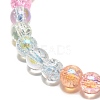 Sparkling Crackle Glass Round Beads Stretch Bracelets Set BJEW-JB07189-13