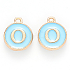 Golden Plated Alloy Enamel Charms X-ENAM-S118-04O-1