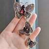 Rhinestone Triple Butterfly Brooch Pins PW-WG311BA-03-1
