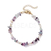 Natural Fluorite Chip Beaded Bracelets for Women BJEW-JB11742-06-2