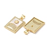 Brass Micro Pave Clear Cubic Zirconia Pendants KK-B083-35C-G-2