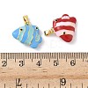 Brass Enamel Pendants KK-B143-01G-03-3