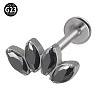 G23 Titanium with Cubic Zirconia Threadless Labrets WGA6216-06-1