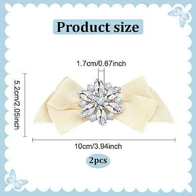 2Pcs Detachable Bowknot Polyester Ribbon Shoe Decoration FIND-FG0003-03A-1