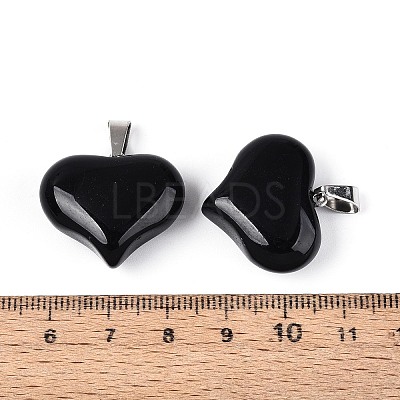 Natural Obsidian Pendants G-N361-01P-01-1