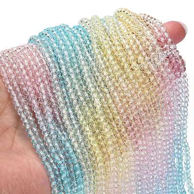 Transparent Painted Glass Beads Strands X1-DGLA-A034-T3mm-A21-1
