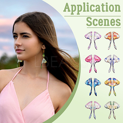 DIY Brass & Epoxy Resin Butterfly Wing Dangle Earring Jewelry Kits DIY-TA0010-65B-1
