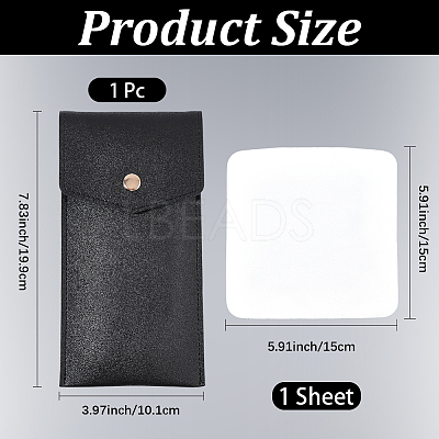 1Pc Rectangle PU Leather Eyeglass Cases AJEW-CN0007-01A-1