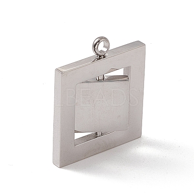 Non-Tarnish 304 Stainless Steel Turnable Pendants STAS-G297-11P-1