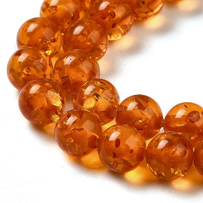 Resin Imitation Amber Beads Strands RESI-Z017-01A-1