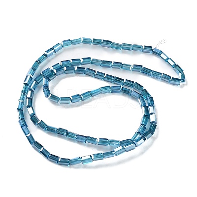 Electroplate Transparent Glass Beads Strands Pearl Luster Plated EGLA-H106-01A-PL04-1