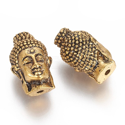 Tibetan Style Buddha Alloy Beads TIBEB-Q062-12AG-LF-1