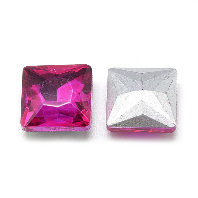 Pointed Back Glass Rhinestone Cabochons RGLA-T027-8x8mm-10-1
