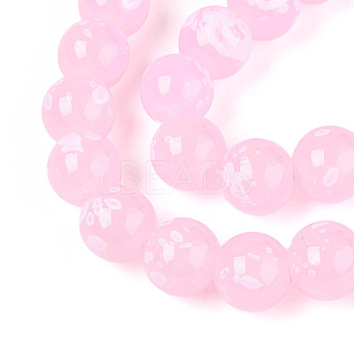 Baking Paint Glass Beads Strands DGLA-N015-10mm-02-1