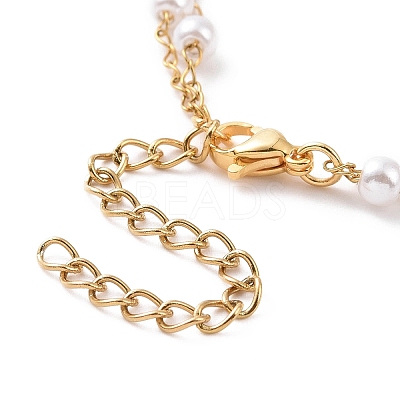 Round Plastic Imitation Pearl Beads Multi-strand Bracelets BJEW-E054-03G-1