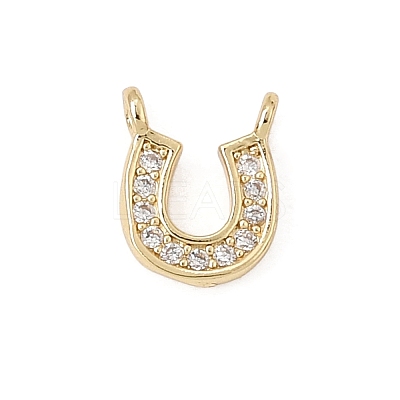 Brass Micro Pave Clear Connector Charms CU-CBA3D76-01G-1