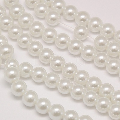 Eco-Friendly Dyed Glass Pearl Round Bead Strands X-HY-A002-10mm-RB001-1