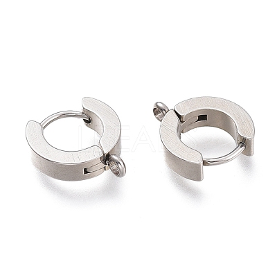 Tarnish Resistant 201 Stainless Steel Huggie Hoop Earrings Findings STAS-A167-01C-P-1