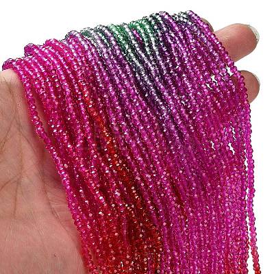 Transparent Painted Glass Beads Strands LS-DGLA-A034-T1mm-A24-1