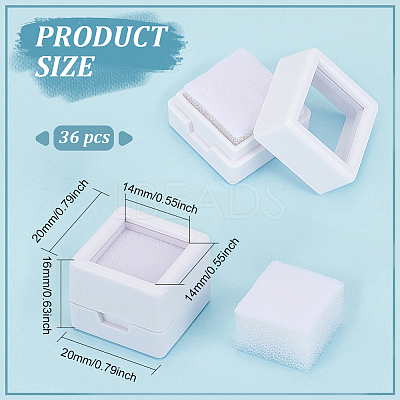 Square Plastic Loose Diamond Storage Boxes LS-CON-WH0095-49A-1