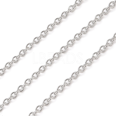 Anti-Tarnish Rhodium Plated 925 Sterling Silver Cable Chains LS-STER-E072-02P-06-1