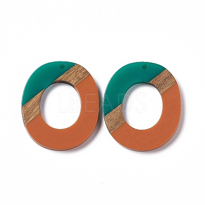 Opaque Resin & Walnut Wood Pendants RESI-M027-01A-1